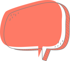 Colorful pastel orange color speech bubble balloon, icon sticker memo keyword planner text box banner, flat png transparent element design