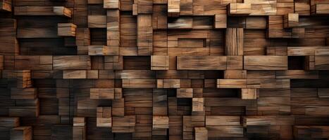 AI generated Abstract wooden cubes pattern. photo