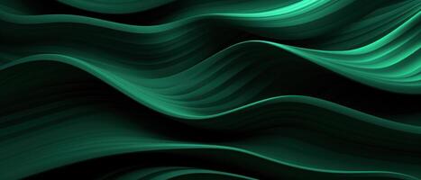 AI generated 3D render of deep green wavy patterns. photo