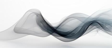 AI generated Abstract white wave and curve design with a modern and smooth motion. photo