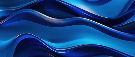 AI generated Captivating abstract design with undulating blue lines. photo