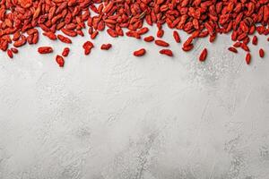 AI generated Various superfoods on white background photo