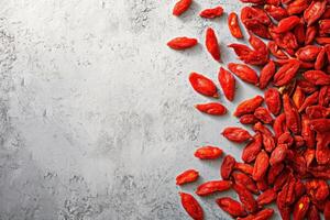 AI generated Various superfoods on white background photo