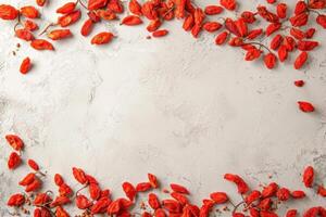AI generated Various superfoods on white background photo