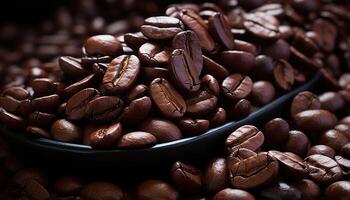 AI generated Coffee beans close up, picture of coffee photo