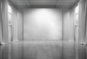 AI generated Empty white room no furniture blank space, construction and engineering image photo