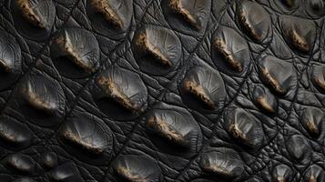 AI generated Crocodile skin textured background. Dark brown alligator scales. Concepts of texture, luxury materials, exotic leather, and detailed close up photo