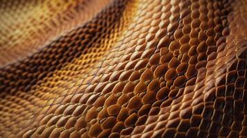 AI generated Snake skin textured background. Lizard, reptile scales. Concepts of texture, luxury materials, exotic leather, detailed close up, wildlife, and natural patterns photo