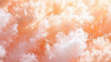 AI generated Fashionable Peach feather texture. Background. Trendy color. Concept of Softness, Comfort and Luxury. Ideal for a backdrop, Fashion, Textile, Interior Design. Furry surface photo