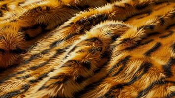 ai generado de moda leopardo piel textura. dorado piel y negro lugares. natural animal peludo antecedentes. concepto es blandura, comodidad y lujo. lata ser usado como fondo, moda, textil, interior foto