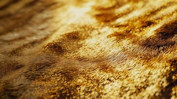 AI generated Close up of a vibrant gold texture of soft fur with various shades of golden. Dyed animal fur. Concept is Softness, Comfort and Luxury. Can be used as Background, Fashion, Textile, photo