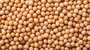 AI generated Top view of chickpeas. Background texture of uncooked chickpeas. Legumes. Superfood. Copy space. Banner. Ideal for culinary and food concepts photo