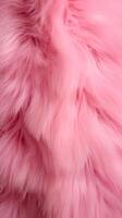 AI generated Glamour vibrant pink texture of soft fur. Dyed animal fur. Concept is Softness, Comfort and Luxury. Can be used as Background, Fashion, Textile, Interior Design. Vertical format photo