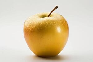 ai generado vibrante amarillo fruta, dorado manzana con detallado textura, adecuado para culinario letras, salud comida marketing, y educativo materiales en sano comiendo foto