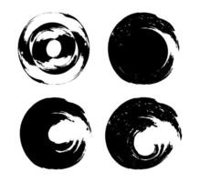 black and white circle frame, set of black and white brush stroke round circle, set of black and white stains, set of black and white vector scribble round circle icons frame brush stroke vector