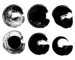 set of black and white vintage brush stroke round circle, set of black and white stains, set of black and white vector scribble round circle icons frame brush stroke vector illustration,