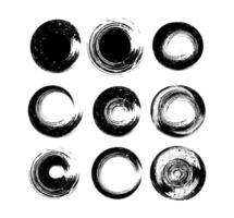 set of black and white circles storks brush stroke frame, set of black and white brush stroke round circle, set of black and white stains, set of black and white vector scribble round circle icons