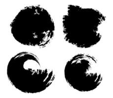 set of black and white brush stroke, set of black and white stains, set of black and white vector scribble round circle icons frame brush stroke vector illustration, set of stains splashes paint brush