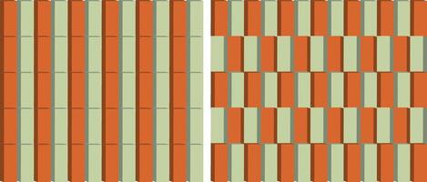 two different vector of orange and green stripes pattern design, drawing pattern parang pattern tiling overlapping pattern vector pattern stripes vector