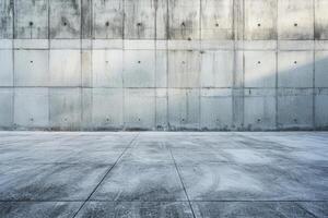 AI generated Wide blank concrete textured wall and floor. Generative AI photo