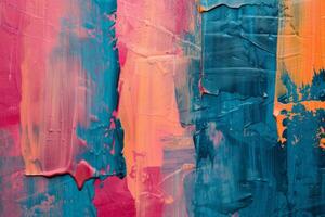 AI generated Abstract oil paint texture on canvas. Background in bold colors. Generative AI photo