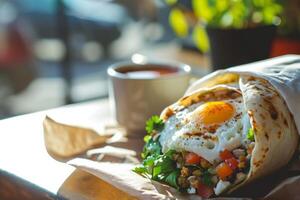 ai generado burritos envuelve con carne de vaca y vegetales. carne de vaca burrito, mexicano alimento. generativo ai foto