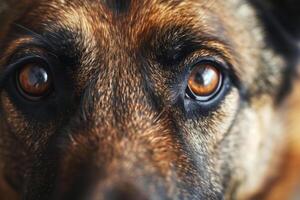 AI generated Macro shot of dog's eyes. Cute pet. Generative AI photo