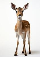 AI generated Antelope standing on white background, gazelles and antelopes picture photo