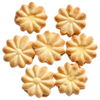 AI generated Danish butter cookies butter cookies isolated on transparent background png