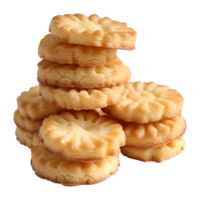 ai generado danés mantequilla galletas mantequilla galletas aislado en transparente antecedentes png