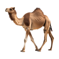 AI generated Camel walking front view isolated on transparent background png