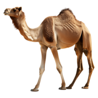 AI generated Camel walking front view isolated on transparent background png