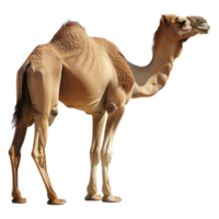 ai generado camello caminando frente ver aislado en transparente antecedentes png