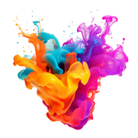 AI generated Liquid paint splash isolated on transparent background png