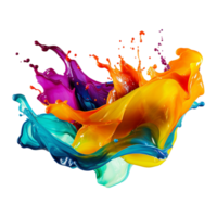 AI generated Liquid paint splash isolated on transparent background png