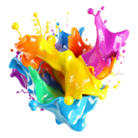 AI generated Liquid paint splash isolated on transparent background png