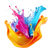 AI generated Liquid paint splash isolated on transparent background png