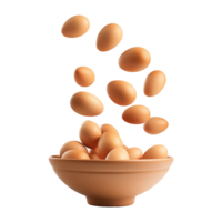 AI generated Flying egg in a bowl isolated on transparent background png