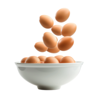 AI generated Flying egg in a bowl isolated on transparent background png