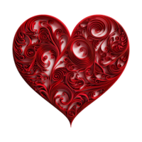 AI generated Red heart shape isolated on transparent background png