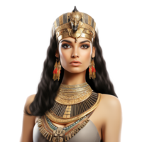 AI generated Egyptian pharaoh goddess cleopatra isolated on transparent background png