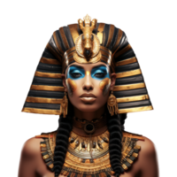 AI generated Egyptian pharaoh goddess cleopatra isolated on transparent background png