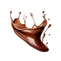 AI generated Splash of brown liquid chocolate with drops isolated on transparent background png