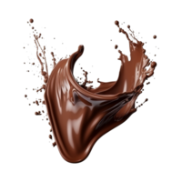 ai généré éclaboussure de marron liquide Chocolat avec gouttes isolé sur transparent Contexte png