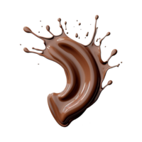 AI generated Splash of brown liquid chocolate with drops isolated on transparent background png