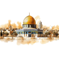 AI generated Dome of the rock mosque isolated on transparent background png