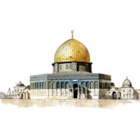 AI generated Dome of the rock mosque isolated on transparent background png