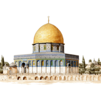 AI generated Dome of the rock mosque isolated on transparent background png