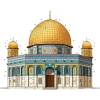 AI generated Dome of the rock mosque isolated on transparent background png