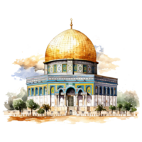 AI generated Dome of the rock mosque isolated on transparent background png